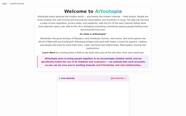 Screenshot of aiyoutopia.com