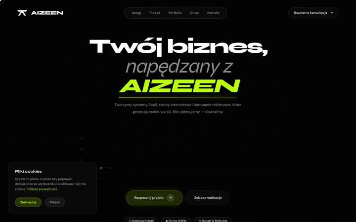 Screenshot of aizeen.pl