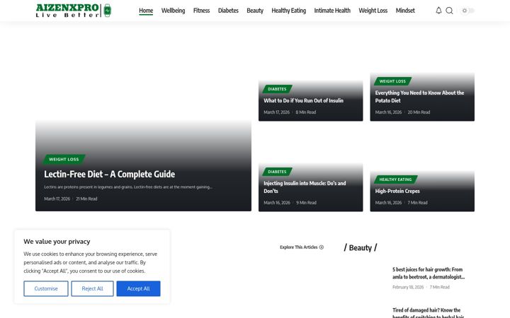 Screenshot of aizenxpro.com