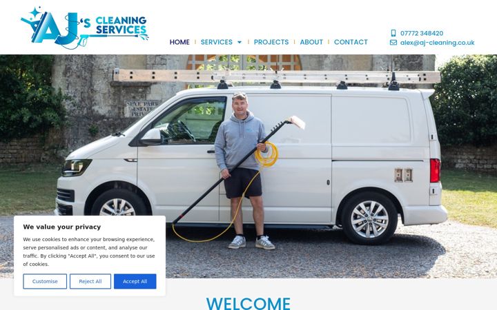 Screenshot of aj-cleaning.co.uk