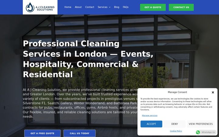 Screenshot of aj-cleaningsolutions.co.uk