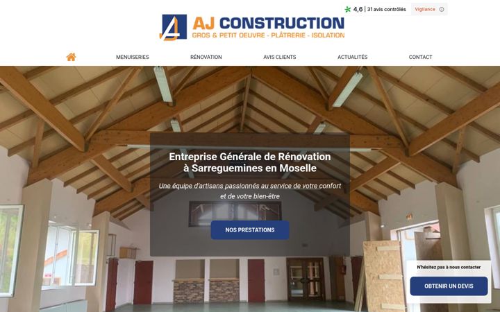 Skærmbillede af aj-construction.fr
