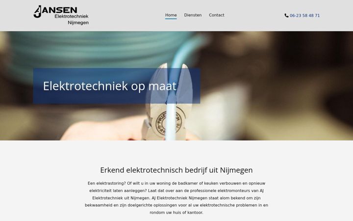 Screenshot of aj-elektrotechniek.nl