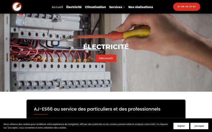 Képernyőkép: aj-es66-electricite.fr