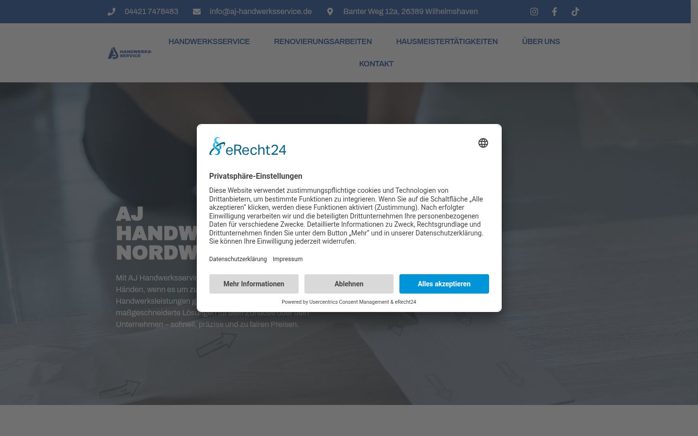 Capture d'écran de la bannière de consentement affichée avant toute interaction