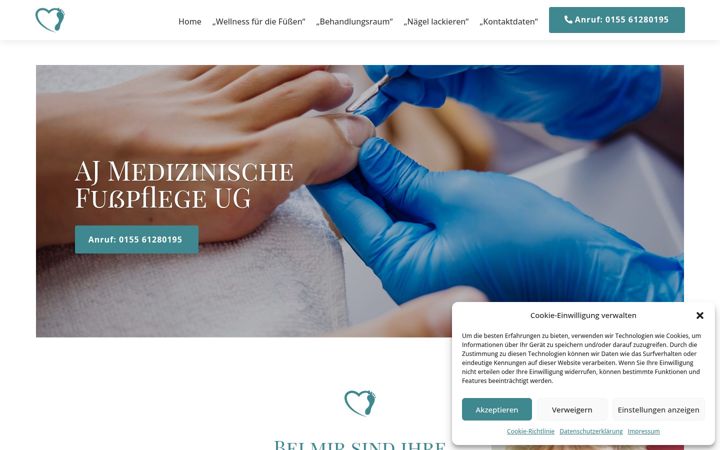 Screenshot of aj-med-fusspflege-ug.de