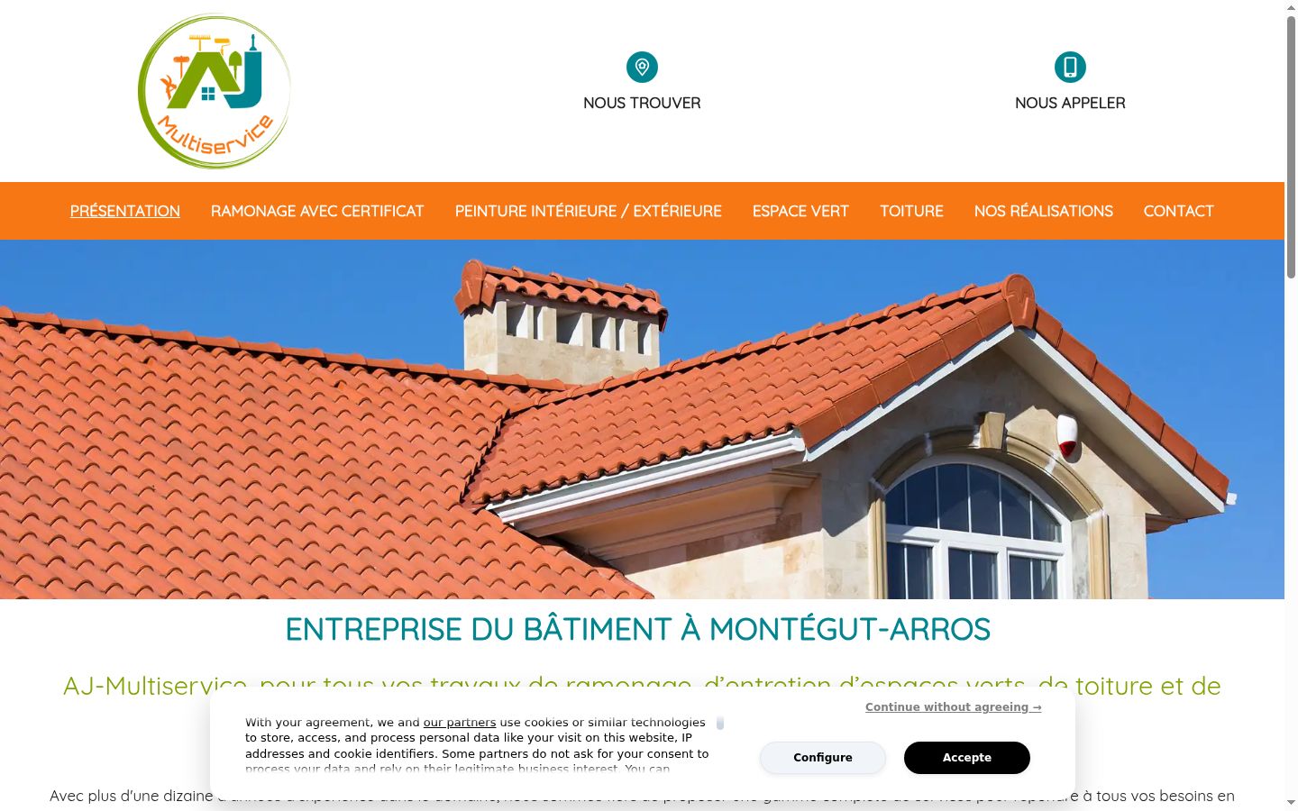Screenshot del banner di consenso mostrato prima di qualsiasi interazione