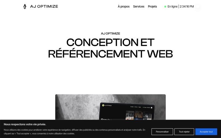 Ekrano kopija aj-optimize.fr