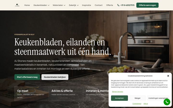 Screenshot of aj-stones.nl