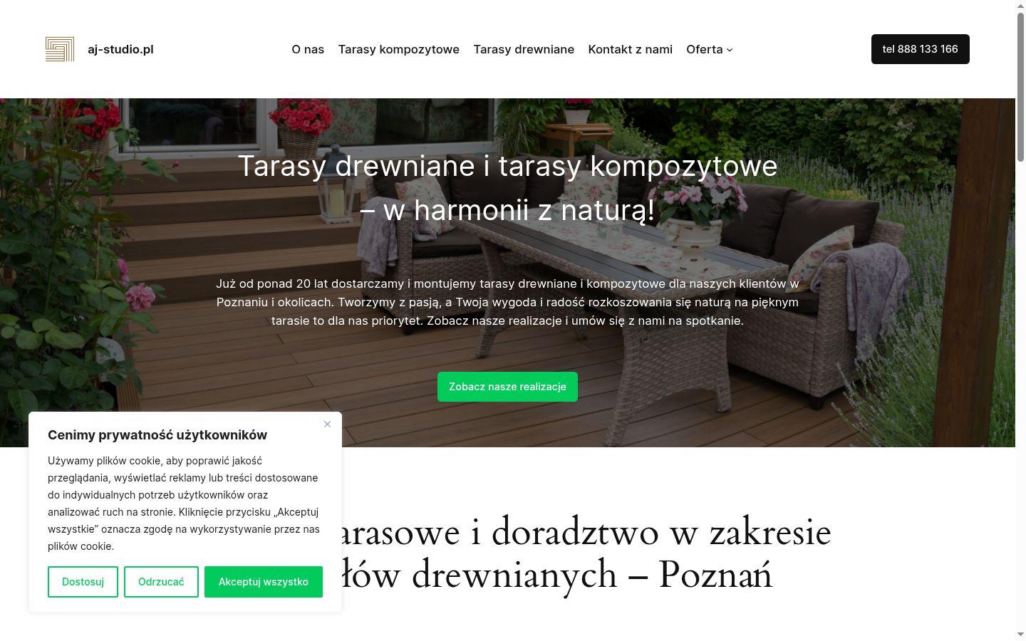 Zrzut ekranu banera zgody wyświetlanego przed jakąkolwiek interakcją