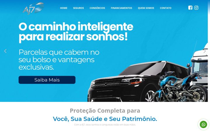 Screenshot of aj7seguros.com.br
