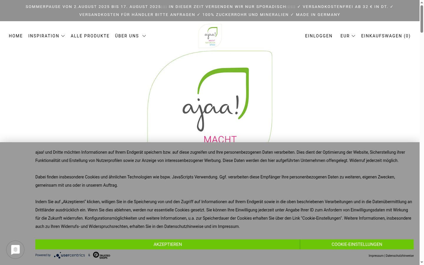 Screenshot van de toestemmingsbanner zoals getoond vóór enige interactie