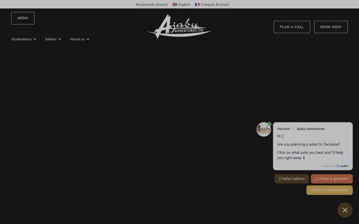Screenshot of ajabu-adventures.com