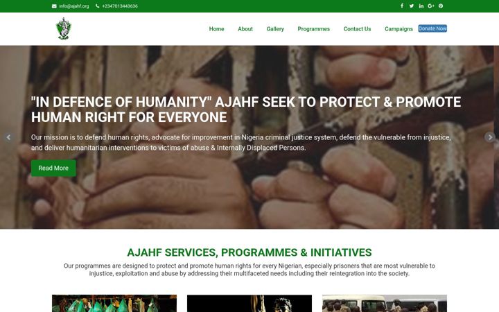 Screenshot of ajahf.org