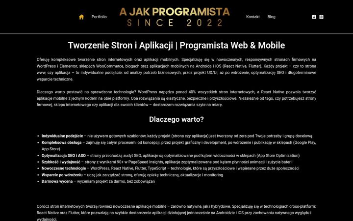 Screenshot of ajakprogramista.pl