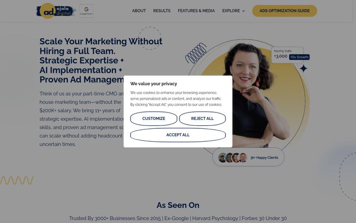 Screenshot of ajaladigital.com