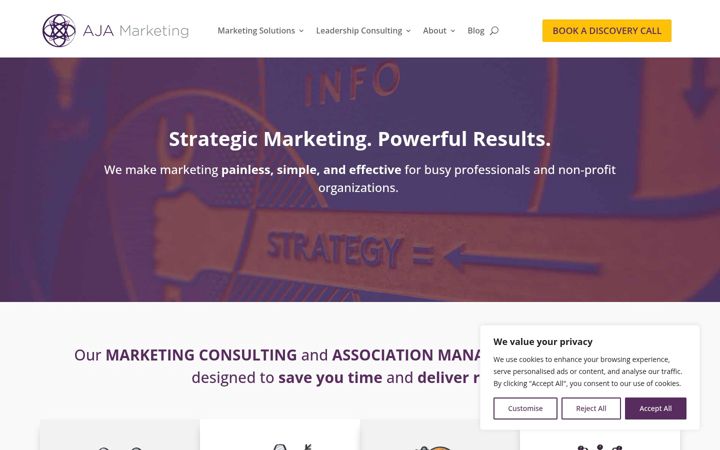Snímek obrazovky ajamarketing.com