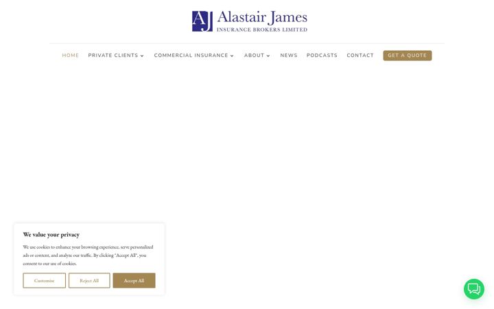 Screenshot van ajamesinsurance.co.uk