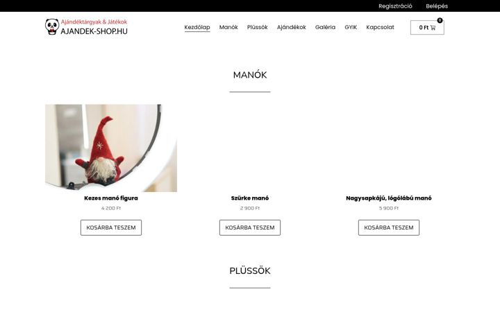 Ekrānuzņēmums no ajandek-shop.hu