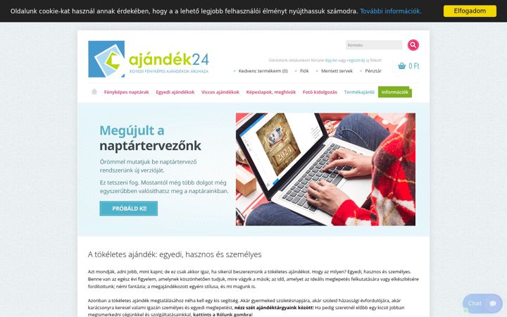 Ekrānuzņēmums no ajandek24.hu