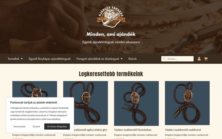 Ekrānuzņēmums no ajandekfaragas.hu