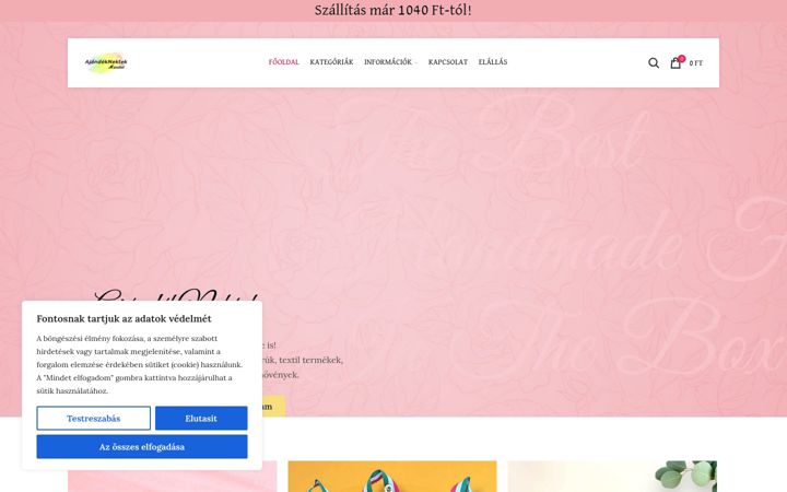 Screenshot of ajandeknektek.hu