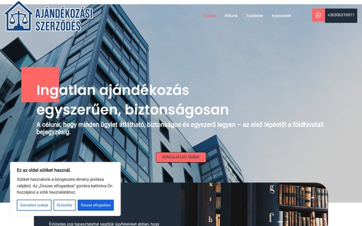 Screenshot of ajandekozasi-szerzodes.hu