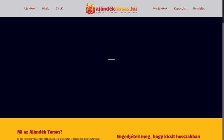 Képernyőkép: ajandektarsas.hu