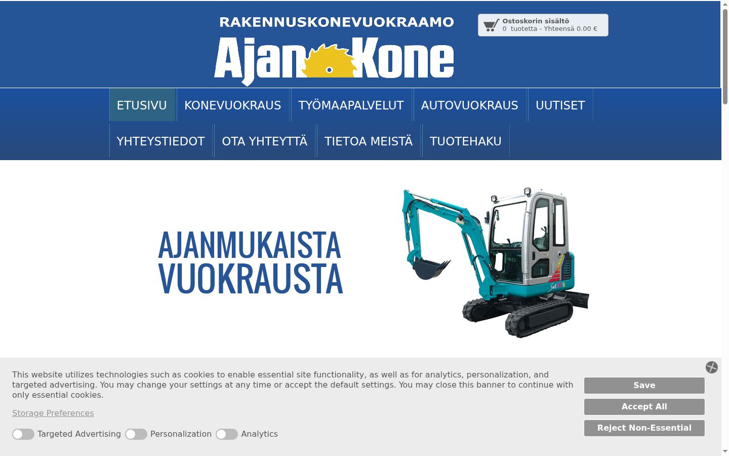 Screenshot del banner di consenso mostrato prima di qualsiasi interazione