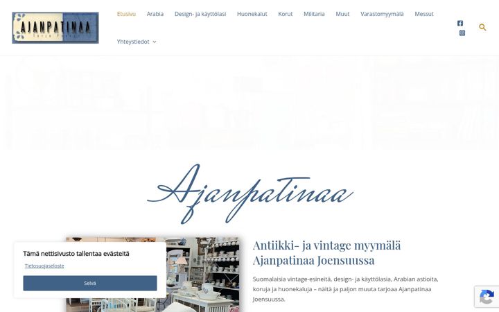 Posnetek zaslona ajanpatinaa.fi
