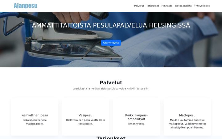 Skærmbillede af ajanpesu.fi
