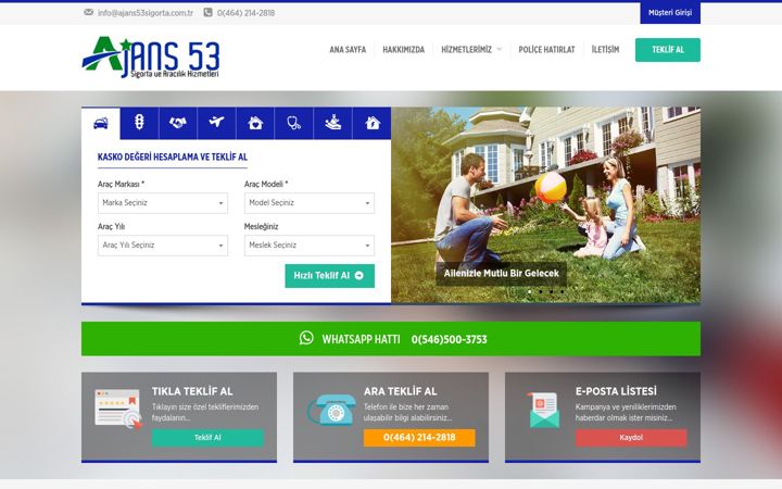 Posnetek zaslona ajans53sigorta.com.tr
