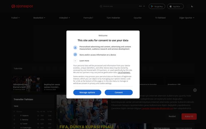Screenshot of ajansspor.com