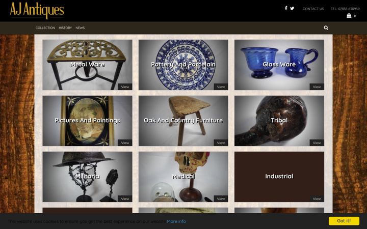 Screenshot of ajantiques.co.uk