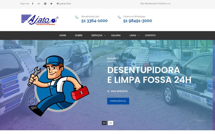 Screenshot of ajatodesentupidora.com.br
