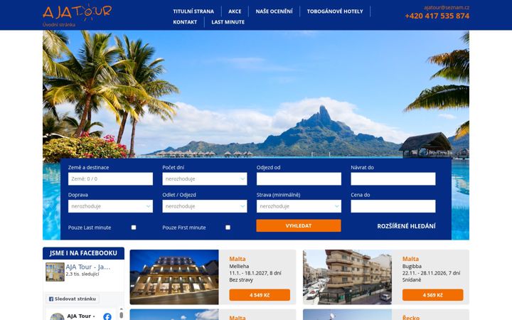 Screenshot of ajatour.cz