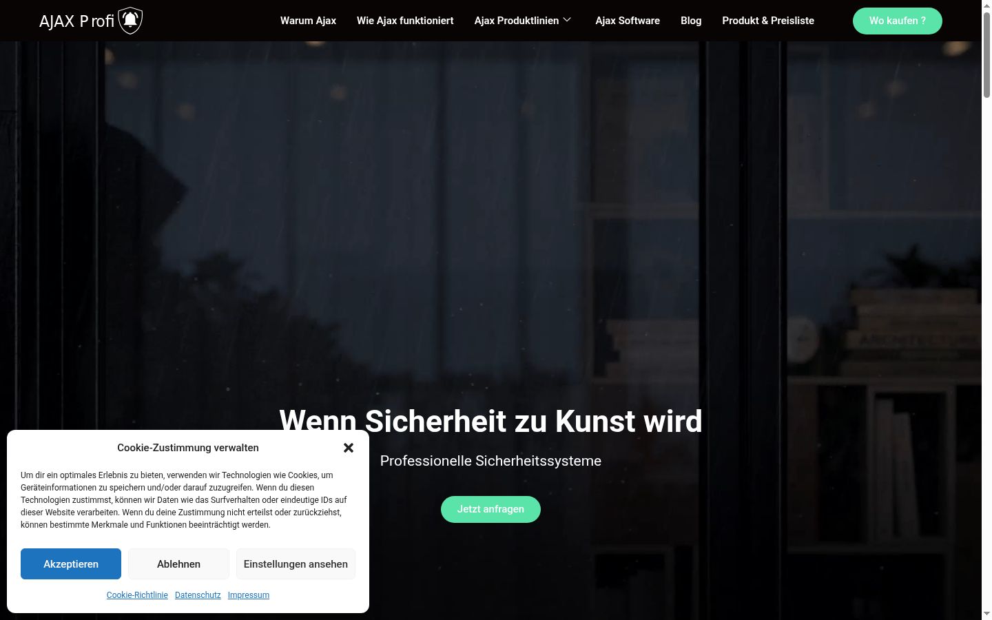 Screenshot of the consent banner shown before any interaction
