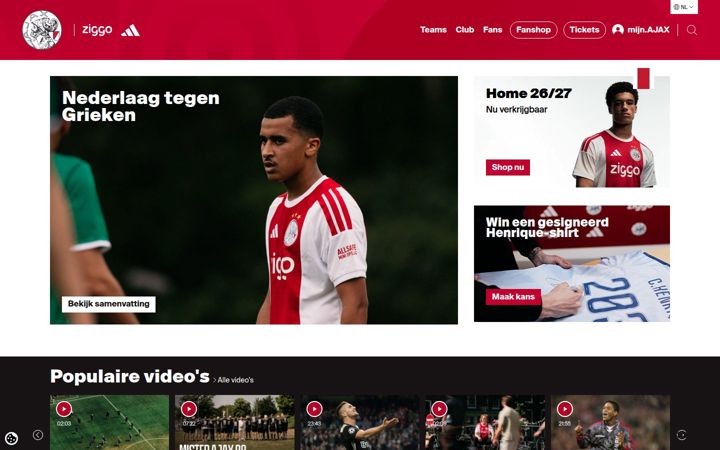 Screenshot of ajax.nl