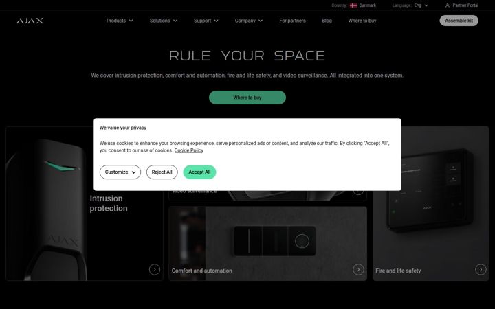 Screenshot of ajax.systems