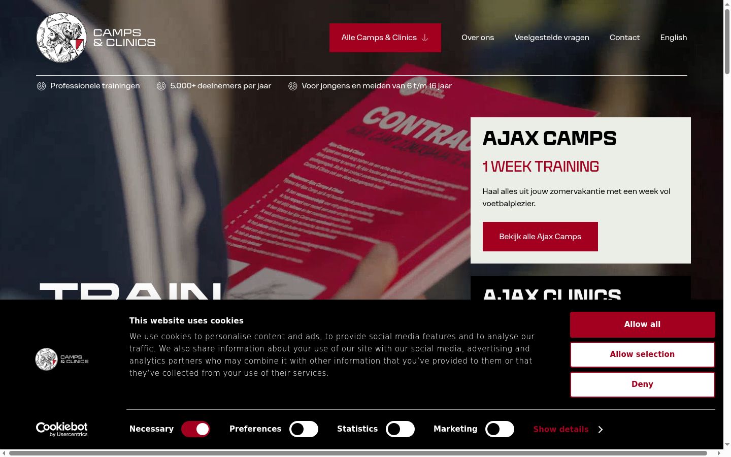 Screenshot of the consent banner shown before any interaction