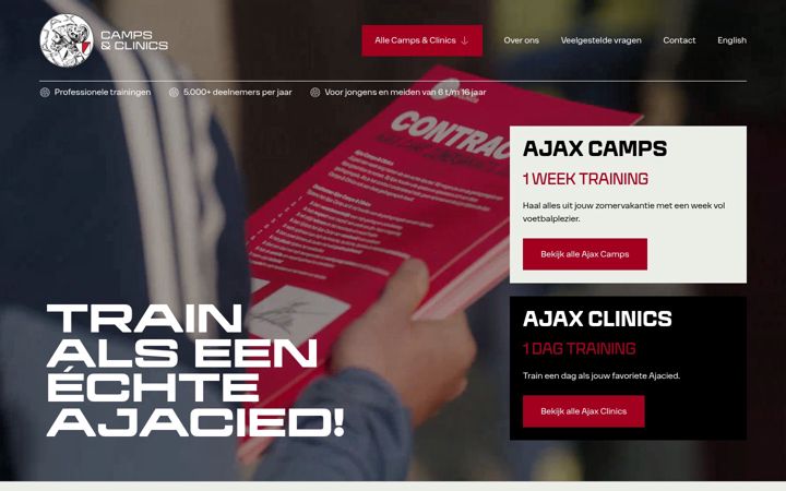 Screenshot of ajaxcampsenclinics.nl