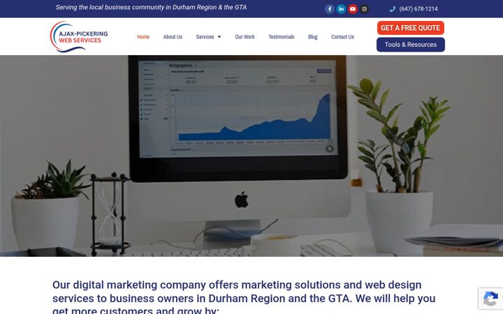 Screenshot of ajaxpickeringwebservices.ca