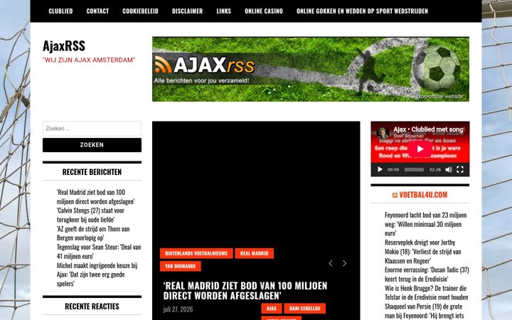 Snimka zaslona za ajaxrss.nl