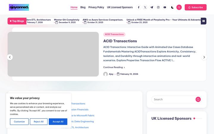 Snímek obrazovky ajayconnect.com