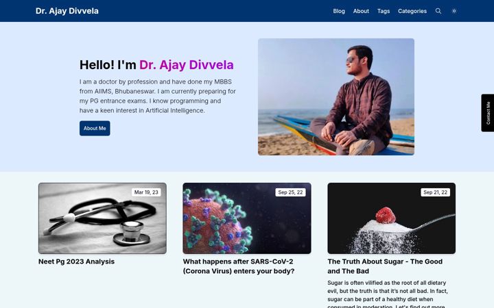 Screenshot of ajaydivvela.com