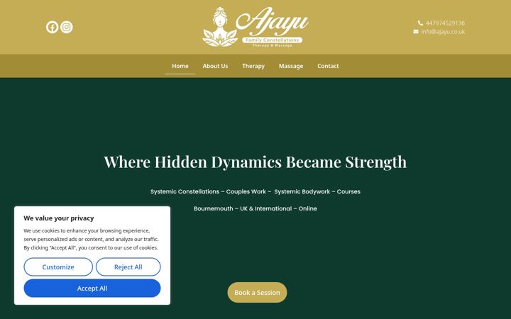 Screenshot van ajayu.co.uk