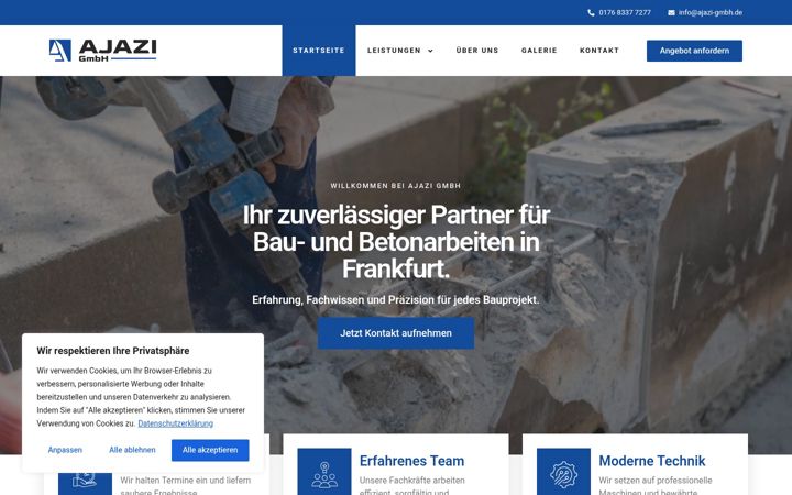 Screenshot of ajazi-gmbh.de