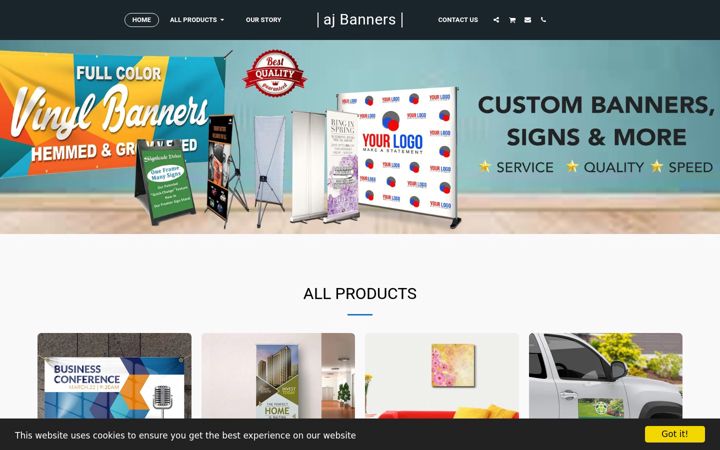 Screenshot of ajbanners.us