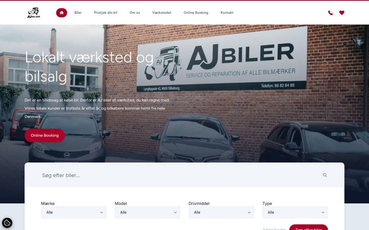 Screenshot of ajbiler.dk