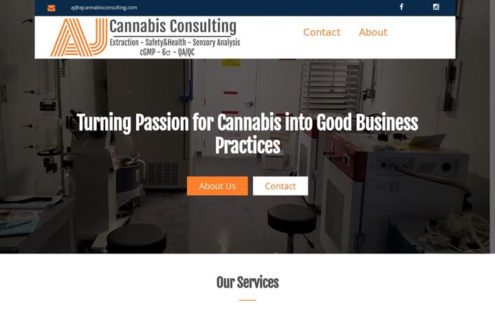Screenshot of ajcannabisconsulting.com